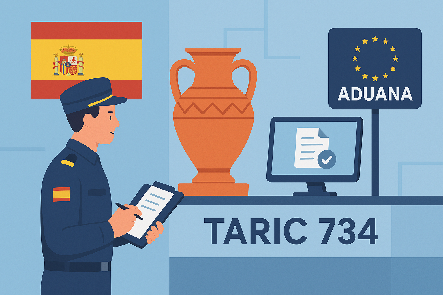 control aduanero bienes culturales TARIC 734